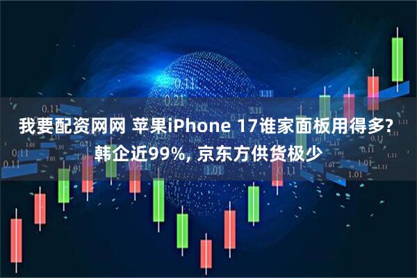 我要配资网网 苹果iPhone 17谁家面板用得多? 韩企近99%, 京东方供货极少