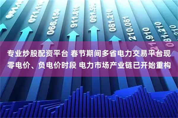 专业炒股配资平台 春节期间多省电力交易平台现零电价、负电价时段 电力市场产业链已开始重构