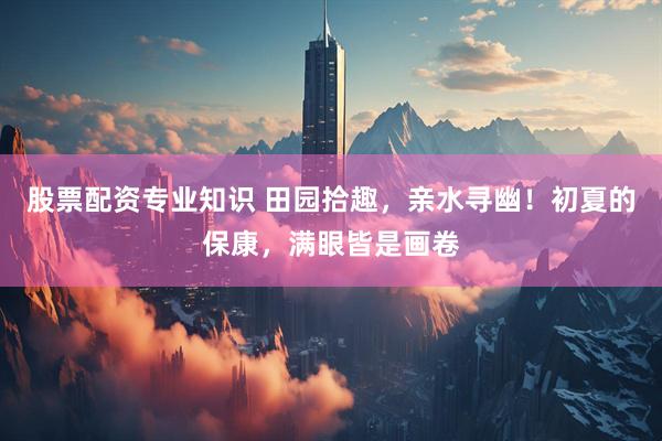 股票配资专业知识 田园拾趣，亲水寻幽！初夏的保康，满眼皆是画卷